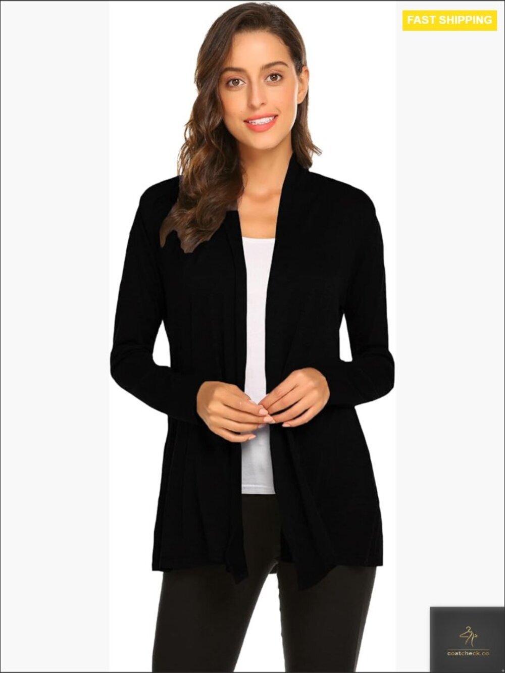 Lightweight Long Sleeve Cardigan Soft Drape Open Front Fall Dusters S-3XL